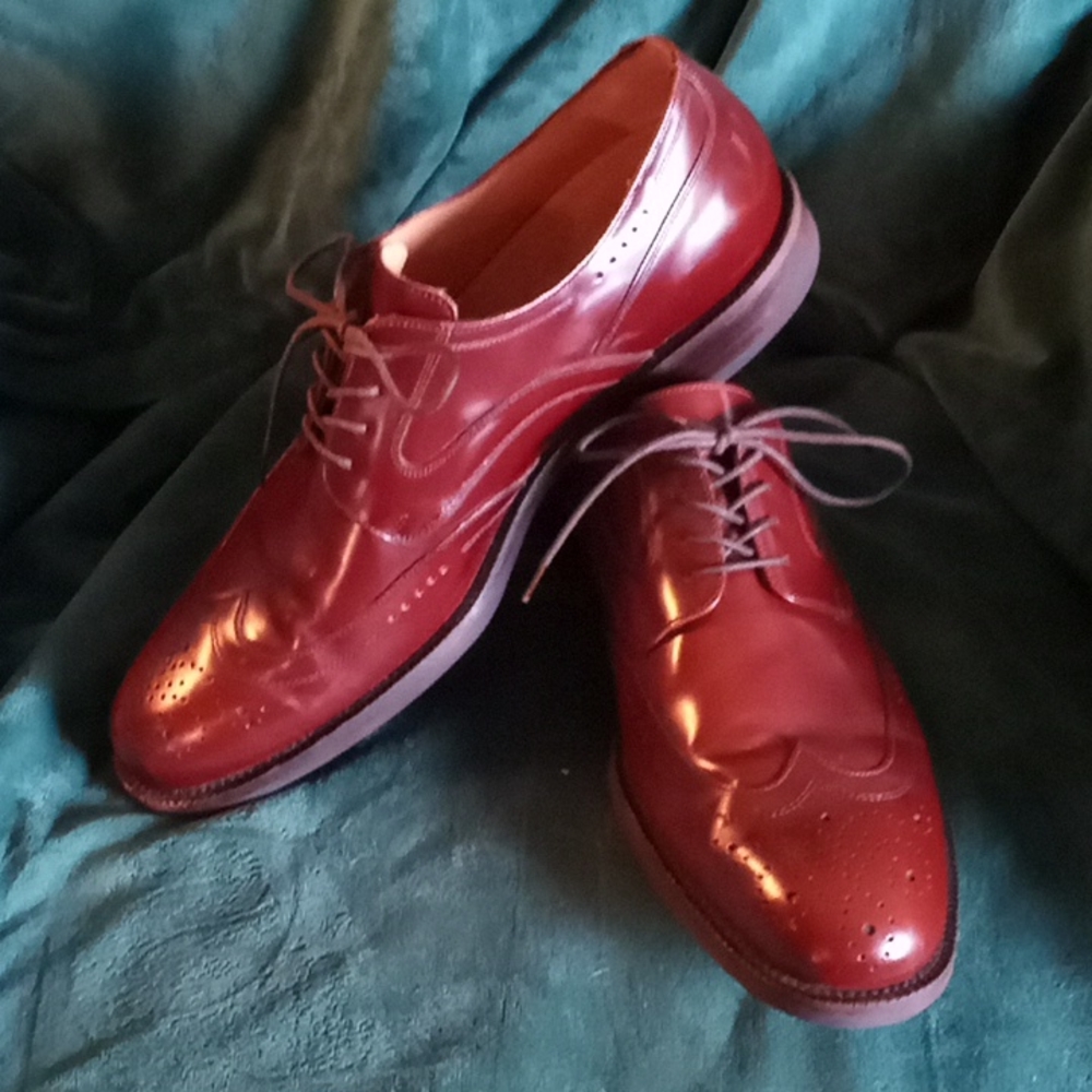 EUC Johnston & Murphy Signature Series Sheepskin Wing Tip Shoes Size 9 M